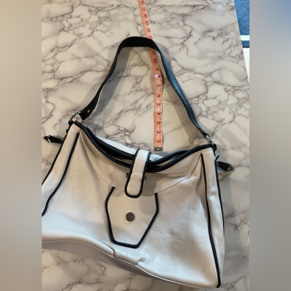 Perlina Handbags - Perlina Black and White Shoulder Bag Modern Design